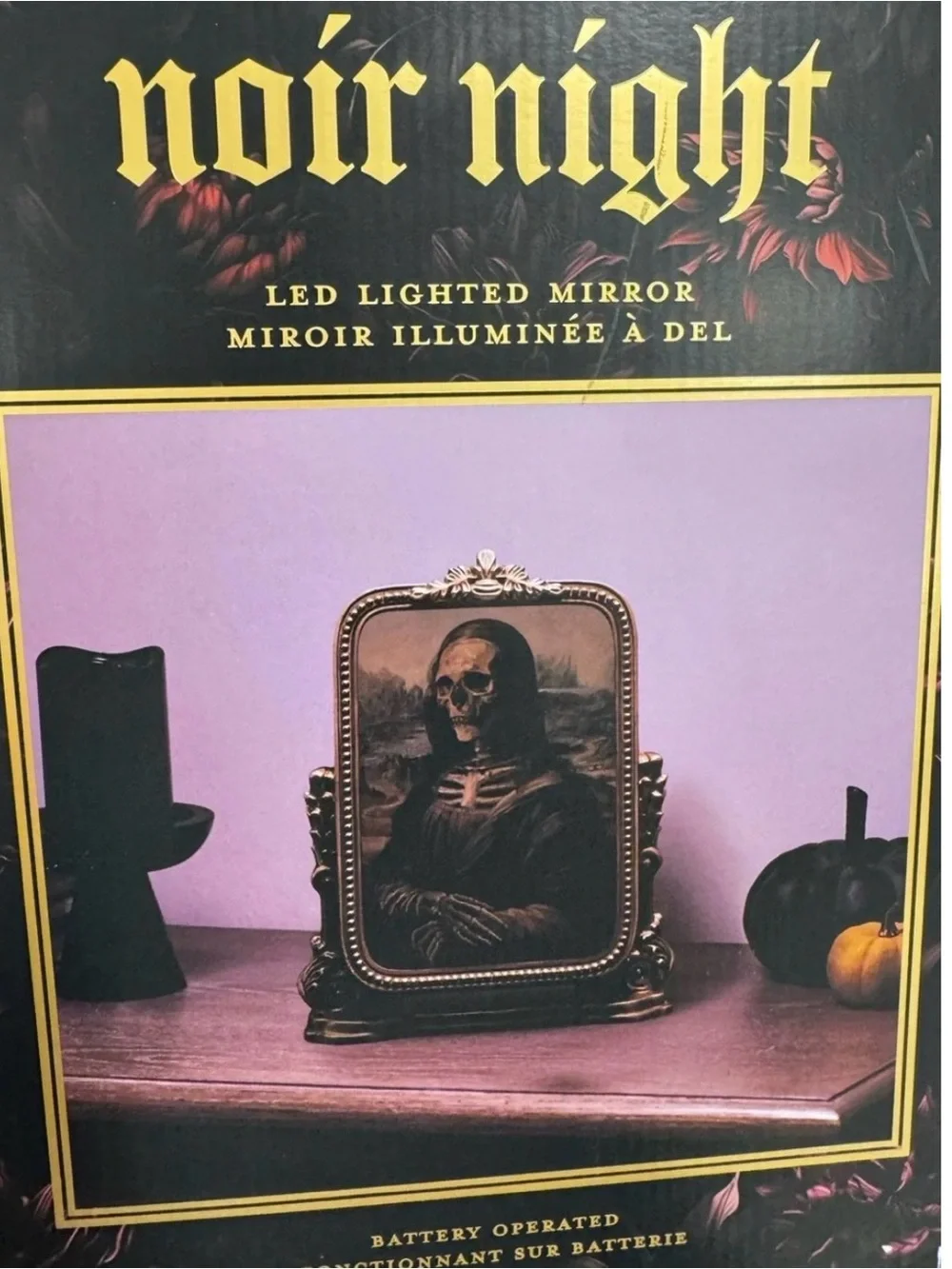 NWT Martha Stewart Noir Night Halloween LED mirror viral